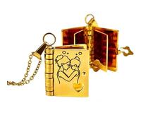 For Daughter - I'm Always With You Book Necklace, Personalized Mother Daughter Book Necklace, To My Daughters Chapter Books Pendant with Engraved Information, Gift from Mom with Love (Gold)