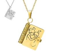 For Daughter - I'm Always With You Book Necklace, The Most Beautiful Chapter Book Necklace for Daughter from Mom, Openable My Incredible daughter Engraved book necklace (Gold)