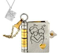 For Daughter - I'm Always With You Book Necklace, The Most Beautiful Chapter Book Necklace for Daughter from Mom, Openable My Incredible daughter Engraved book necklace (Gold Silver)