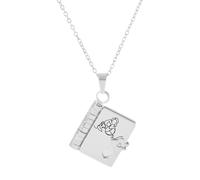 For Daughter-My Incredible Book Necklace, The Most Beautiful Chapter Book Necklace with 6 Pages of Engraved Information, Granddaughter Gifts from Grandma,Meaningful Keepsake for Girls & Women (Silver)
