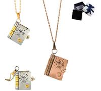For Daughter - My Incredible Daughter Book Necklace, To My Daughters Openable Necklaces from Dad and Mom, Adjustable Book Necklace, with 6 Pages of Engraved Information (Gold)