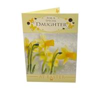 For Daughter Spring Daffodils and Butterflies Design Easter Card