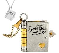 For Daughter - You're My Sunshine Book Necklace, The Most Beautiful Chapter Personalized Inspirational Gifts for Daughters, A Letter for My Daughter Necklace (Gold Silver)