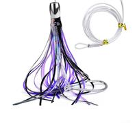 For Deep Sea Saltwater Fishing Lure 7 87inch Squid Skirted with Metal and Silicone Construction Ideal for Tuna Marlin Fish Salmon and Swordfish (C)