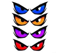 For Demon Eye Auto Decals Waterproof Pvc Stickers For Side Mirror Window Rear Vehicle Exterior Decoration Evil Pattern Red Blue Yellow Purple Custom Graphics Roll(set)