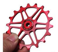For Design Rear Derailleur Hollow Wheel with Ceramic Bearings Narrow 18t Bicycle Jockey Wheel 16t Wide Portable Pulley for Efficient for Mud (Red 18T)