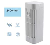 For Desk Portable Mini Air Conditioner USB Air Cooler with Adjustable 3 Speed Fan Quiet Operation and Night Light Compact Design for Home or Office (2400mAh)