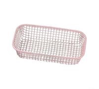 for Desktop Storage Basket Metal Wire Organizer for Office Stationery - Sturdy Iron Desk for Tidy with Open Top Design for Home Study - Pink Blue White Yellow 16.2x9x3.6cm(Pink)