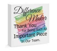 for Difference Maker Gifts Thank You Gifts for Boss Leader Manager Mentor Coach Appreciation Gifts for Colleague Employee Staff Difference Maker Home Office Decor Wooden Box Sign