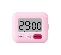 For Digital-Kitchen Timer with LCD Display, Magnetic Countdown Timer for Cooking, Loud Alarm for Baking and Egg Reminder, Stopwatch Function, Hangable Wall Mount or Stand for Hard of Hearing(Pink)