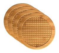 For Dishes, Cups, And Pots, Big Heat-Resistant Coaster, Wooden Square Plus Round Trivets, 4 Pcs Avoids Abrasions, Slips, And Hot Stains In Kitchen