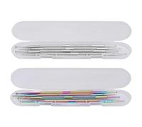 for DIY, for Nail Art, 8pcs Double Headed Stainless Steel Point Drill Pen Silver Color Nail Art Painting Tool