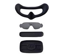 For DJI Goggles 3 Lens Cover Face Pad Forehead Sponge Foam Padding Eye Mask Head Cushion Back Brain Protective Cushions Modified Comfort Accessories (Black Mask + Lens Cover + Head Pads)