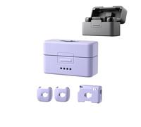 For DJI Mic Mini, Silicone Protective Case Anti Scratch Drop Protection Cover, Mic Mini Charge Dock/Microphone/Transmitter Portable Soft Shell (2 TX+1 RX Set Purple)