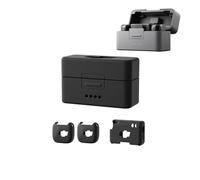 For DJI Mic Mini, Silicone Protective Case Anti Scratch Drop Protection Cover, Mic Mini Charge Dock/Microphone/Transmitter Portable Soft Shell (2 TX+1 RX Set Black)