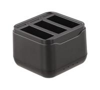 For DJI Osmo360 Panoramic Camera, 3-Bay ABS Battery Charging Case with Cable, Compact Portable Black 12x12x12cm