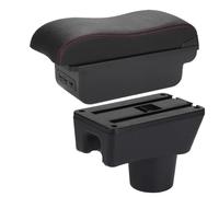 For Dodge For Attitude Car Armrest Storage Box PYPFQUMQGR(B1 Black red 3USB)