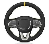 For Dodge For Challenger For Charger For Durango Hand-stitched Car Steering Wheel Cover Automotive Wheel Cover(Yellow Thread)