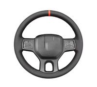 For Dodge For RAM 1500 For Classic 2019-2022 2500 3500 5500 2012 2013 2014-2018 Hand-stitched Black Leather Car Steering Wheel Cover Car Steering Wheel Protective Cove(Yellow Thread)