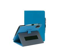 for DOOGEE Tab E3 Max 14 Inch Tablet Case, PU Leather Folding Cover with Pen Holder and Wrist Strap, Business Travel Portable (Light Blue)