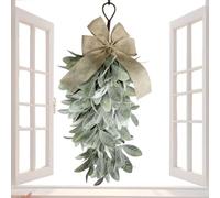 for Door - PP, 23.6x15.7x3.14in, Artificial Rustic Spring Decor, Teardrop | Greenery Swag Front Door Decor for Porch, Patio, Wall, Wedding, Easter, Farmhouse