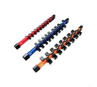 for Double Sided Socket Organiser Heavy Duty ABS Rail for 1/4 3/8 1/2 Inch Drive Sockets Storage Holder Tool Tray Red Blue Orange(3pcs)