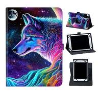 for Dragon Touch Notepad 102 10 Inch Tablet Case,Mxfdegf 360 Degree Rotating Stand and Magnetic Closure Case for Blackview Tab 8/8E/Teclast P20hd/M40 10 Inch/AAUB P30,Nebula/Galaxy Wolf