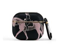 for Dressage Dressage Rider Horse Wireless Earbuds 3 Case with Keychain Cute Protective Cases for 3rd Compatible with 3rd Generation Supports Wireless Charging Front LED Visible