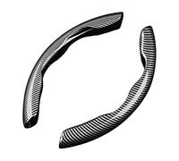 For DS3 Crossback DS4 DS5 DS7 DS9 Carbon Fiber Anti Slip Steering Wheel Cover Car Segmented 2Pcs Car Steering Wheel Cover Steering Wheel Covers(B-black)