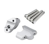 For Ducati Multistrada V4 S V4S V4 Pikes Peak Rally CNC Aluminum Handlebar Riser Heightening Clamp Mount Handlebar Clamp Motorcycle Bar Clamps(Silver)