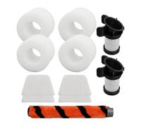 For DuoClean IF200UKT IF200 IF250 IF260 Vacuum Cleaner Brush Roller and Filter Replacement Set with Bristle and Soft Velvet Dual Brush Technology, Easy Installation, Plastic Construction, Com