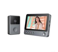 For Duplex Wireless Doorbell with 4 3 Inch Display and Two Way Intercom, 2 4G Wireless Frequency, PunchFree Installation for Enhanced Home Security