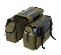 For Durable Canvas Bike Bags with Leather Stitching, Large Capacity for Commuting and Travel, Classic Vintage Style with Multiple Compartments and Secure Buckle Closure (Army green)