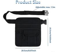 for durable Polyester Waist Bag 20x25cm Wear Resistant for | Max 1.5m adjustable belt, secure fit, holds gardening tools, phones, cash, easy for access pockets