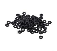 for durable Silicone Fishing Rings 100pcs Tear Resistant for(1#) | Five mixed sizes included, outer diameter 5.1mm to 9mm, fits various worm thicknesses perfectly