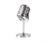 For Dynamic Vocal Microphone Prop with Vintage Aesthetic, Ideal for Collector's Display and Event Decor (Silver plating)
