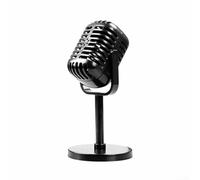 For Dynamic Vocal Microphone Prop with Vintage Aesthetic, Ideal for Collector's Display and Event Decor (Black retro)