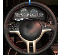 For E39 E46 325i E53 X5 Braid On The Steering Wheel Wear Resistant Hand Sewing Car Protector Cover(Brown Thread)