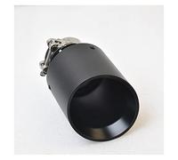 For E46 F30 Xf Alloy Matte Black Stainless Steel Exhaust Muffler Car Auto Parts Modified Tip Tail 1 Piece Muffler(70MM IN- 105MM OUT)