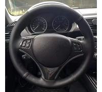 For E90 E91 E92 E93 E87 E81 E82 E88 X1 E84 Car Parts Steering Wheel Cover Black Artificial Leather Hands Titched Auto Accessories Styling(Red Blue Thread)