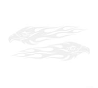 for eagle Flame Car Sticker 20cm UV Resistant Vinyl for eagle | High-grade material, fade for proof, break resistant, strong adhesion, long lasting vehicle decor(White)