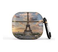 for Earbuds 3 Case Cover Compatible with 3rd Gen French Paris Tour Eiffel Tower Wireless Earbuds Full Drop Protection Cute Hard Shell Protective Cover with Keychain Supports Wireless Charging