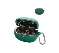 for EarFun Clip Wireless Earbuds,daunke Soft Silicone Protective Cover,Skin Case with Carabiner,Full Protection,Green