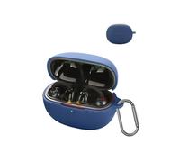 for EarFun Clip Wireless Earbuds,daunke Soft Silicone Protective Cover,Skin Case with Carabiner,Full Protection,Blue