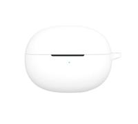 for EarFun Clip Wireless Earbuds Silicone Case Cover Earphone Shockproof Shell Headphone Protective Sleeve with Carabiner (white)