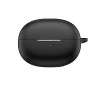 for EarFun Clip Wireless Earbuds Silicone Case Cover Earphone Shockproof Shell Headphone Protective Sleeve with Carabiner (black)