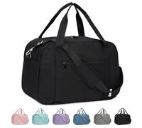 for Easyjet Cabin Bag 45X36X20 Underseat with Laptop Compartment 14 Inch Travel Duffel Bag with Wet Pocket Weekender Overnight Carry on Luggage for Women and Men 25L (Black)