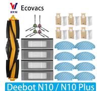 For ECOVACS DEEBOT N10 N10 PLUS Robot Vacuum Cleaner Main Side Brush Hepa Filter Mop Cloth Dust Bag Replacement Parts 20PCS