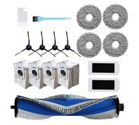 For Ecovacs For DEEBOT T30S Vacuum Part Kit: Main Brush with Rubber and Nylon Elements Side Brushes HEPA Filters Wipes Dust Bags