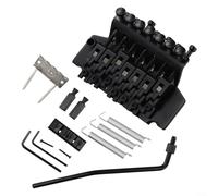 For Electric Guitar Tremolo Bridge Set with Double Lock Vibrato System for 7 String Guitars, Metal Swing Bridge Design with Saddle and Pull Plate, Mount Size 84 77MM Between Studs (Black)